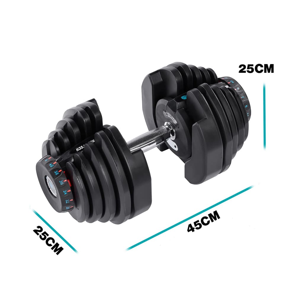 Mancuernas Ajustables de 5kg a 40kg - Dimensiones