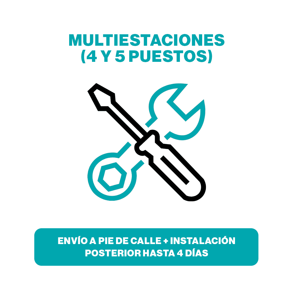 (MULTIESTACIONES 4 y 5 PUESTOS) Entrega a pie de calle + instalación posterior hasta 4 días