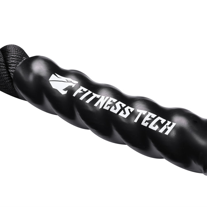 Cuerda Combate Crosstraining 12M x 50MM negro y amarillo - Fitness Tech