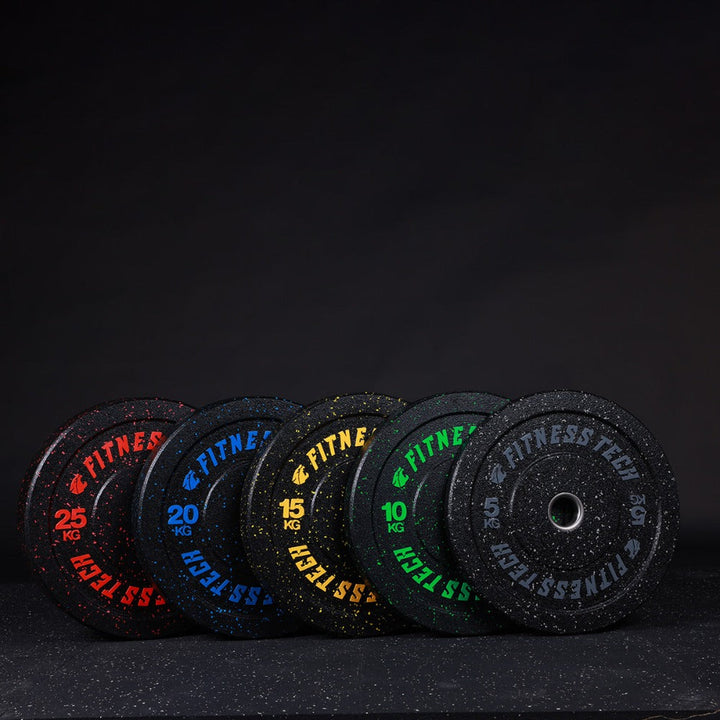 Set 150kg Bumper Plate Alta Resistencia Hi Temp Fleck de 5kg a 25kg