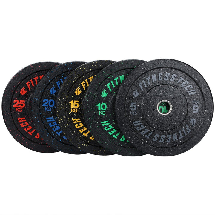 Set 150kg Bumper Plate Alta Resistencia Hi Temp Fleck de 5kg a 25kg