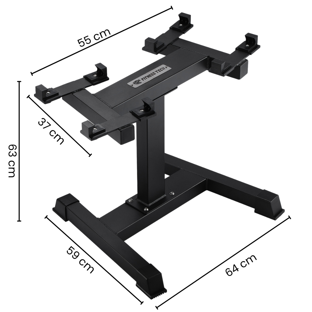 Soporte mancuernas ajustables | Fitness Tech