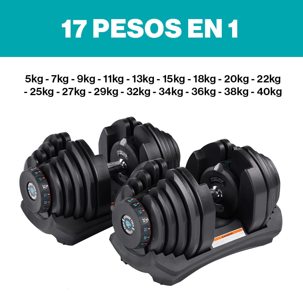 Mancuernas Ajustables de 5kg a 40kg - Pesos